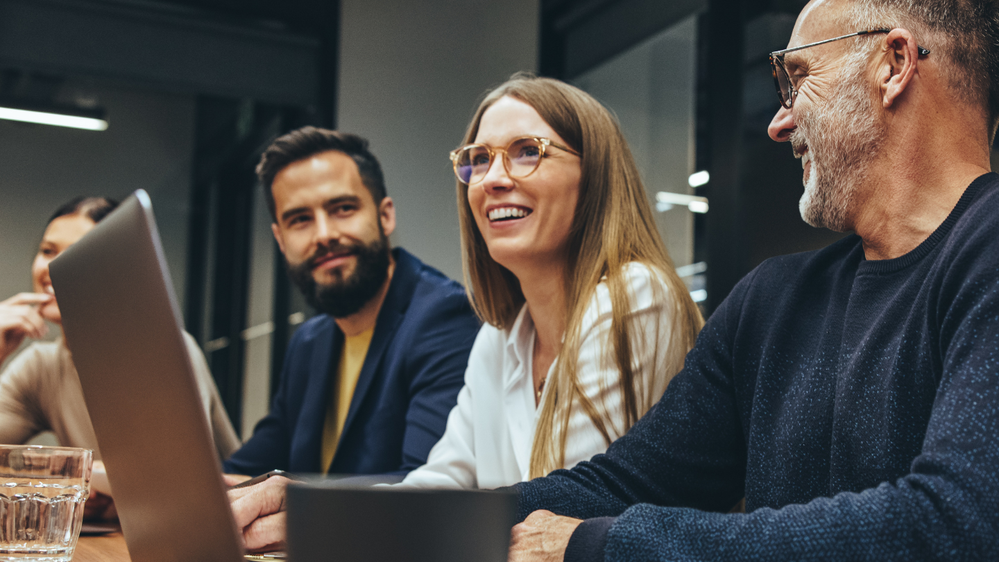 people smiling at work